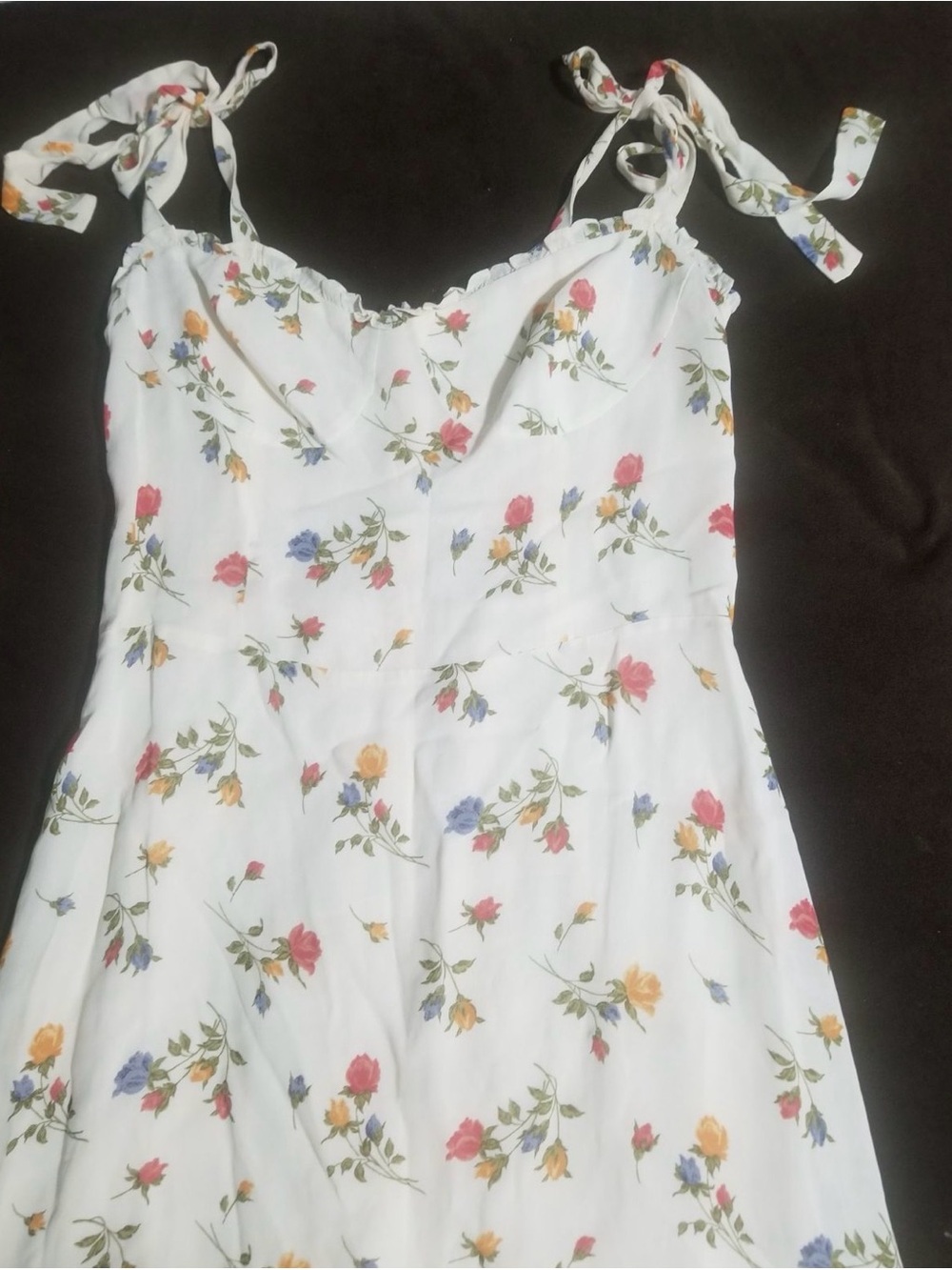 Reformation Black Floral Tie-Shoulder Midi Dress - Picture 3 of 10